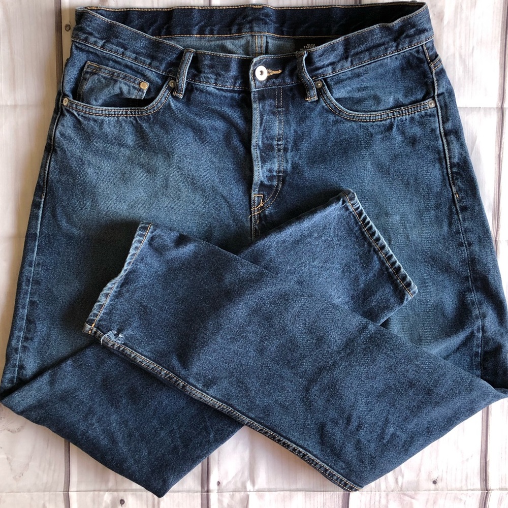 H&M Slim Tapered 34x32 Button Fly Jeans